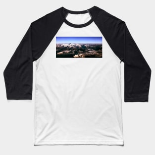 Mount Everest and Himalayan Range Panorama Baseball T-Shirt